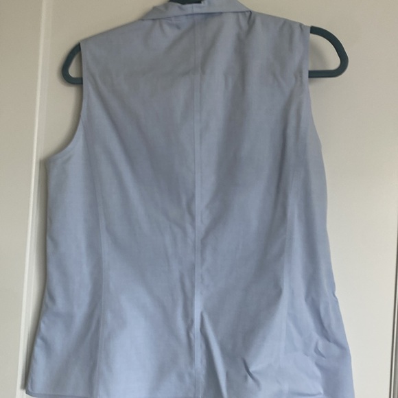 JONES NEW YORK sleeveless button down blouse blue 12 100% cotton - Picture 2 of 5